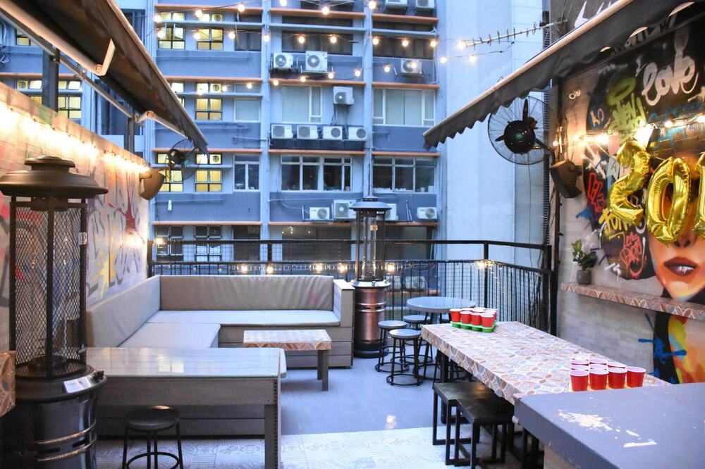 Rooftop seating area at Sketch Studios